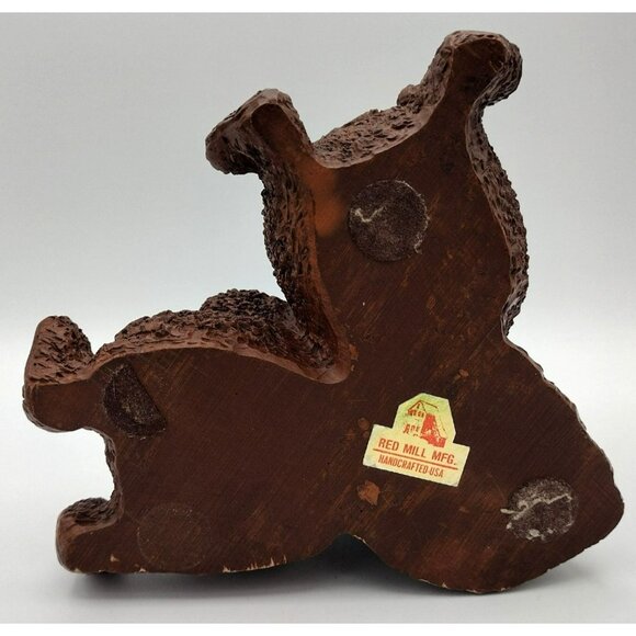 Pecan Shell Resin Bears No Fishing Figure Red Mill MFG Vintage 1990s 6 Inch - Picture 15 of 15